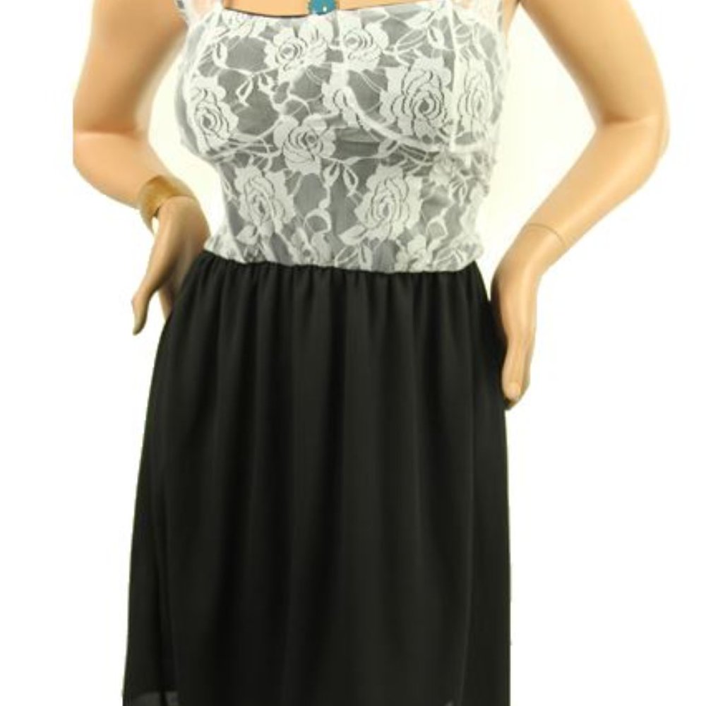 Spanish lace and chiffon party dress.